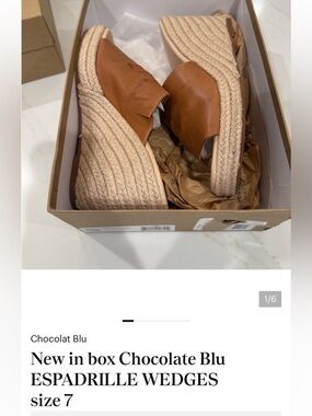 Chocolat Blu
New in box Chocolate Blu
ESPADRILLE WEDGES
size 7